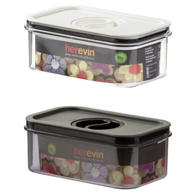 Пищевой контейнер Herevin Canister-Vacuum Lid-White-Black вакумна кришка 0.6 л (161174-000) Винница - изображение 1