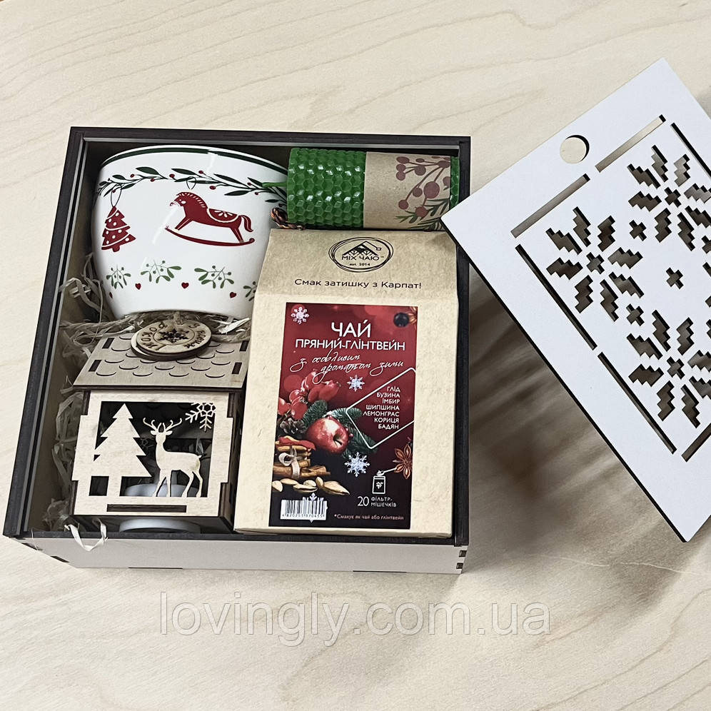 Праздничный набор для подарка с Рождественским чаем и яркой чашкой. Ирпень - изображение 1