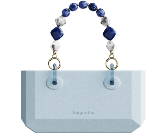 Сумочка силиконовая клатч женский на ремешке с ручками водонепроницаемая сумка Fungoofun,повседневная, голубая Каменец-Подольский