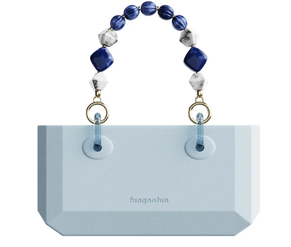 Сумочка силіконова клатч жіночий на ремінці з ручками водонепроникна сумка Fungoofun, повсякденна, блакитна Кам'янець-Подільський - фото 2