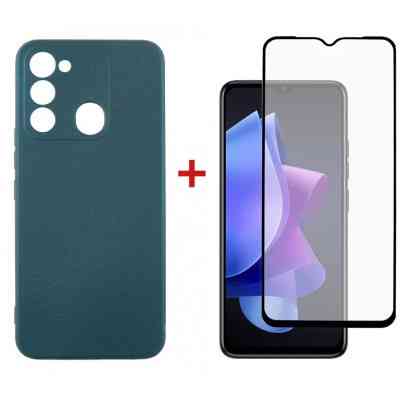 Чехол для мобильного телефона Dengos Tecno Spark GO 2022 Case + Glass (Green) (DG-KM-87) Винница