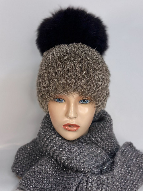 Шапка меховая женская фонарик Эльвира Серый Харьков - изображение 1