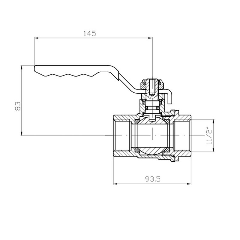 Кран кульовий ГГВ Koer Extreme KE.214-40 - 1 1/2" FF ручка "важіль" червона (KR5748) Київ - фото 2