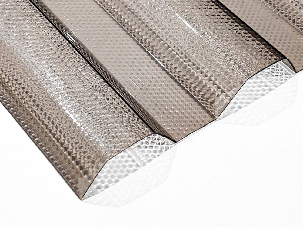 Профилированный монолитный поликарбонат TOPLIGHT MICROPRISMA 76/18 бронза призма 0,9мм 104х200см Львов - изображение 4