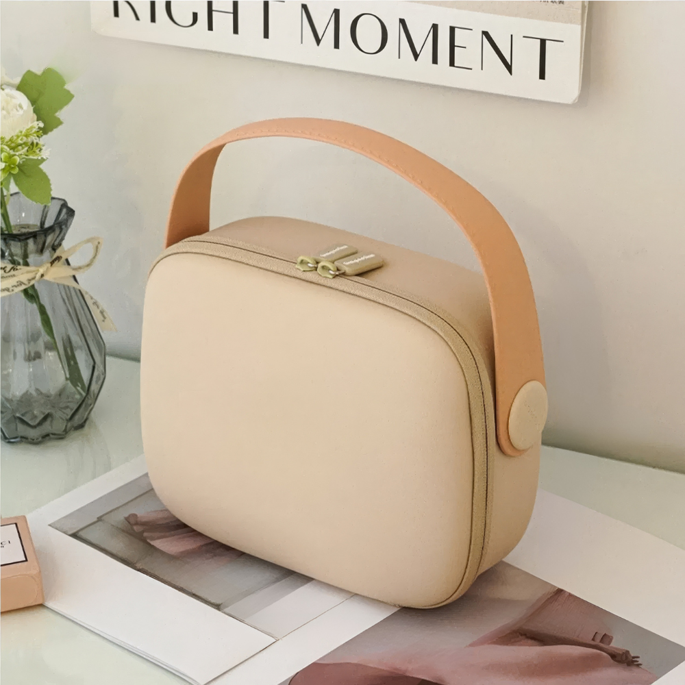 Косметичка Fungoofun силіконова б'юті-чемодан для косметики та аксесуарів, сумочка з ручкою на блискавці, бежева Кам'янець-Подільський - фото 1