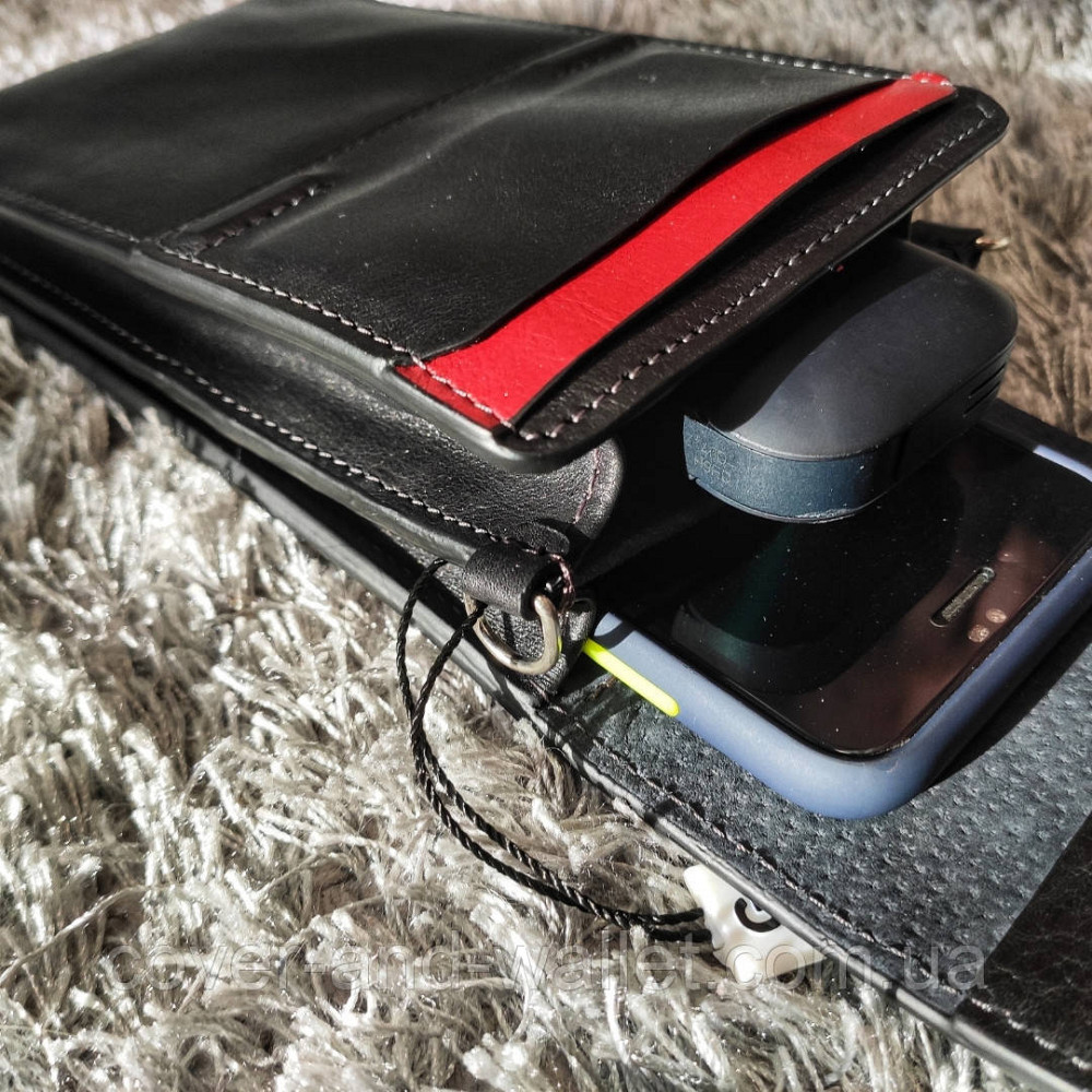 Женская красная кожаная сумка кошелек через плечо Grande Pelle Киев - изображение 8