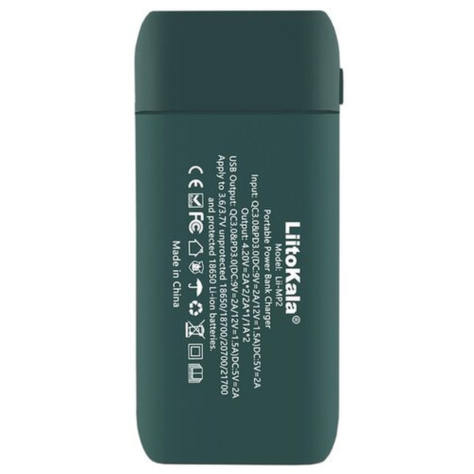 Зарядное устройство-павербанк LiitoKala Lii-MP2 для аккумуляторов на 2 канала (Зеленый) Винница - изображение 3