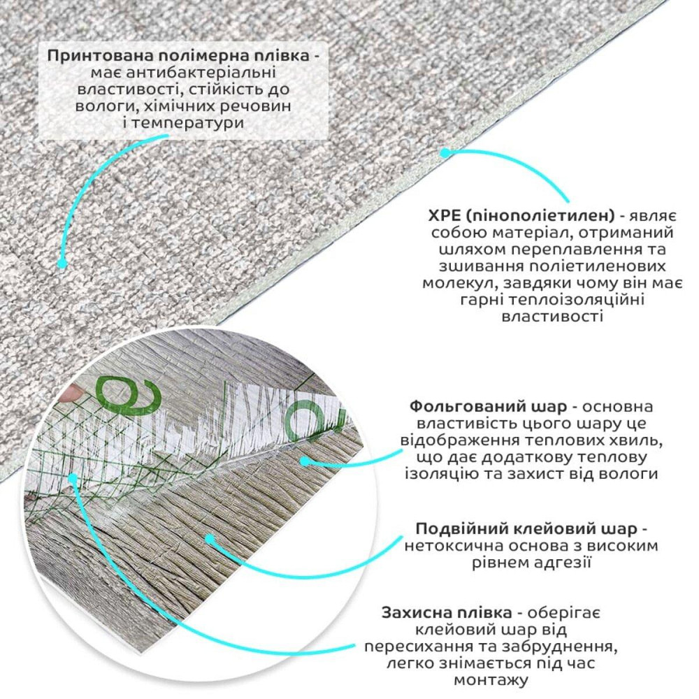 Самоклеючі шпалери 2800х500х1,5мм Сірий меланж YM-12 (D) SW-00002020 Київ - фото 2