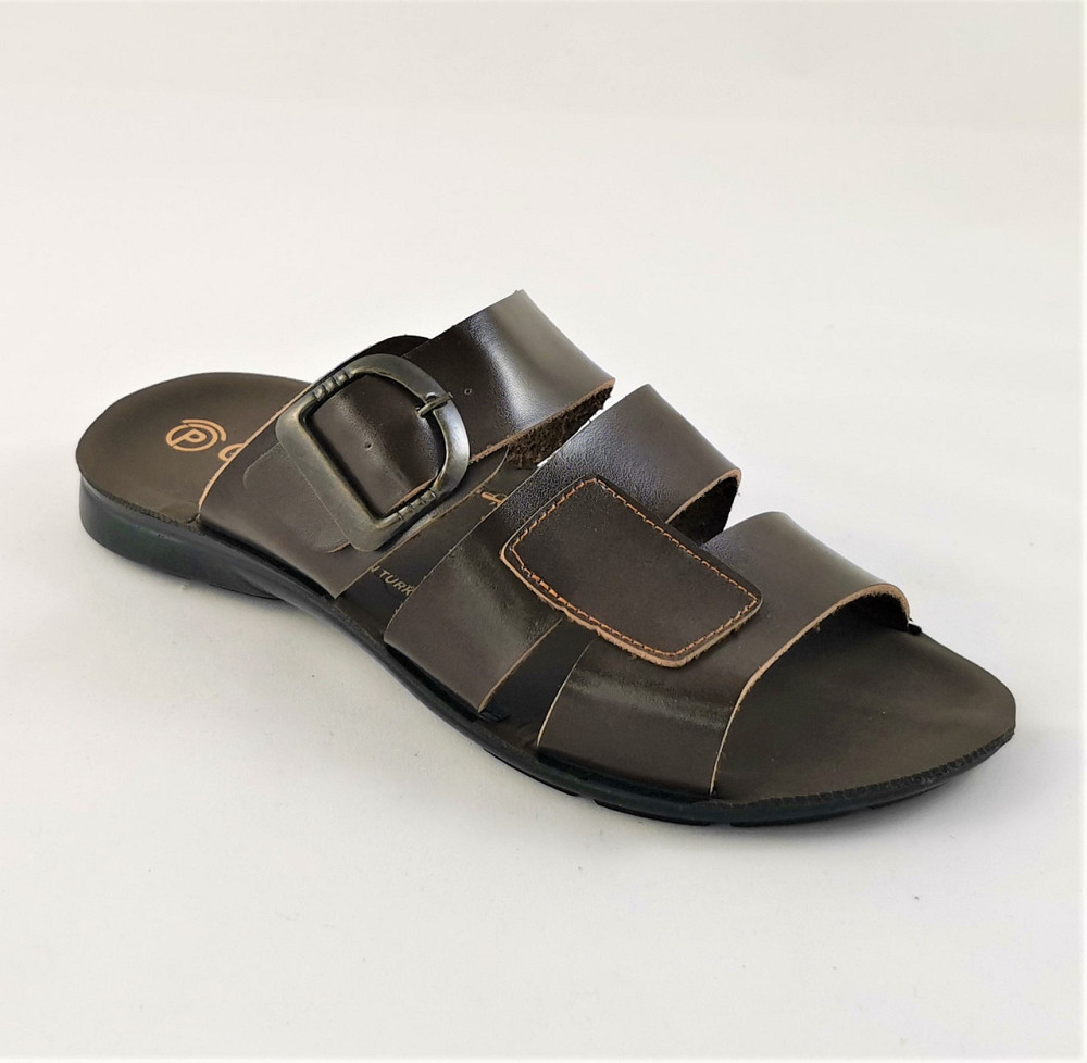 Чоловічі Шльопанці Тапочки Сланці Коричневі Шкіряні (розміри: 41,42,43,44,45) Дніпро - фото 3