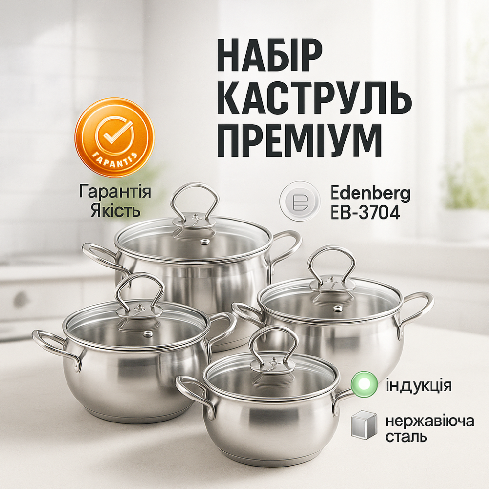 Набор кастрюль качественных с крышками, Набор кастрюль с крышками для кухни премиум BN-99 Львов - изображение 2