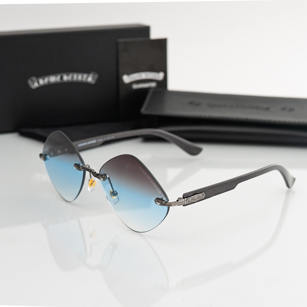 Женские брендовые безоправные очки Chrome Hearts (20870) blue Киев - изображение 2