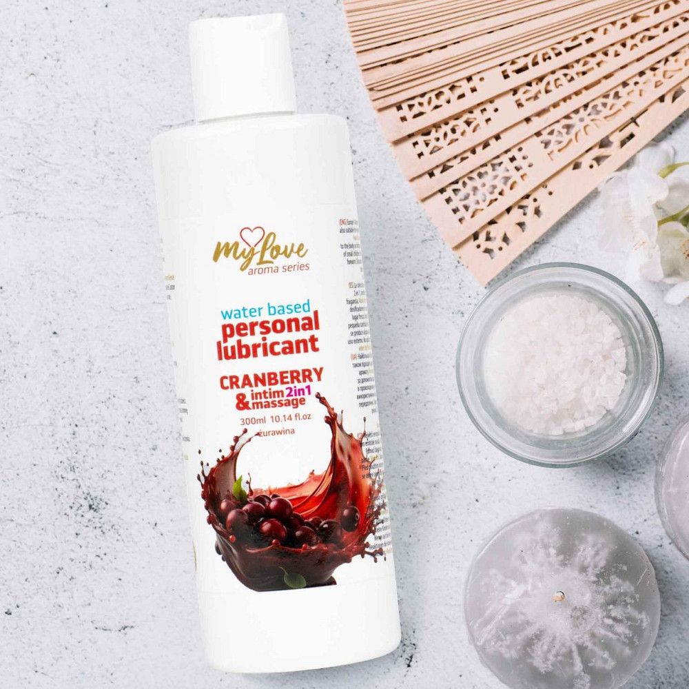 2в1 лубрикант та масажний гель - MyLove Aroma Series Intim&Massage Cranberry, 300 мл Sex Aura Київ - фото 3