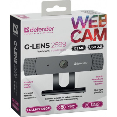 Веб-камера Defender G-lens 2599 Full HD 1080p Black (63199) Винница - изображение 3