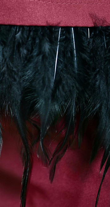 Стильный брючный костюм с натуральными пёрышками (42) Киев - изображение 5