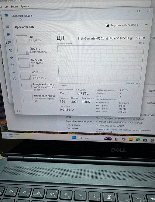 Dell Precision 7560 i7-11850H RTX A3000 6Gb 16/512SSD. Харьков - изображение 2