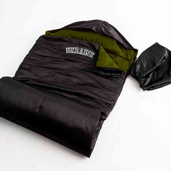 Спальный мешок тактический теплый спальный с чехлом, туристический зимний. Цвет: черный WY-40 Львов