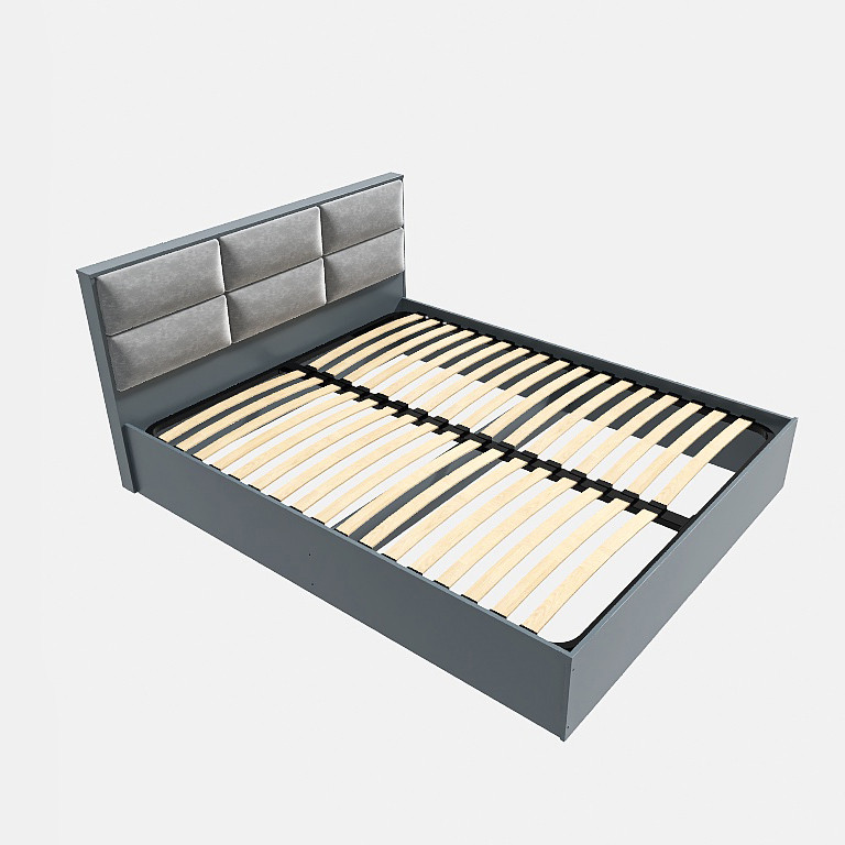 Кровать двуспальная Эверест КЛ-1600 Лайт (ламельный каркас) 160х200 см Графит (DTM-4901) Львов - изображение 2