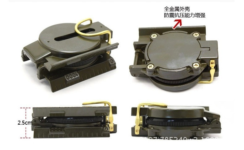 Офіцерський складний компас PF-TCP металевий з луною Зелений Вінниця - фото 4