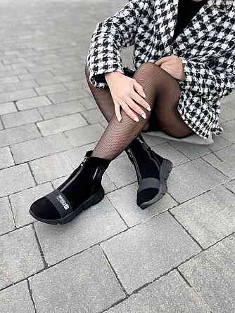Черевики жіночі VLADEKS чорні натуральна замша 37р.-24см. 39р.-25см. висота 13см. (3907) Коломыя