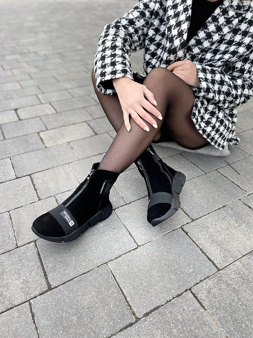 Черевики жіночі VLADEKS чорні натуральна замша 37р.-24см. 39р.-25см. висота 13см. (3907) Коломыя - изображение 2