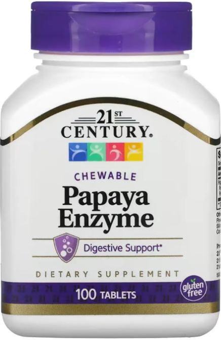 Ферменти папаї 21st Century Papaya Enzyme 100 жів таб Київ - фото 3