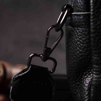 Сумка Vintage Компактная женская кросс-боди из натуральной кожи Черная (22294) Винница