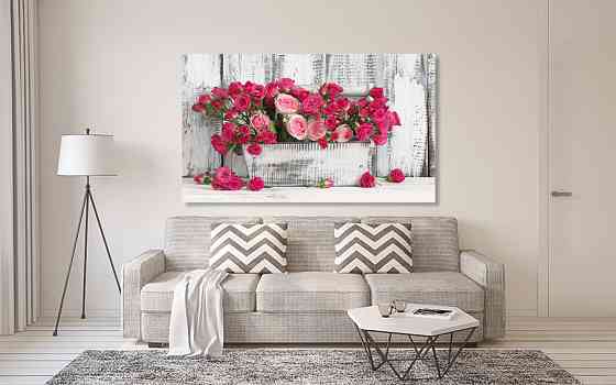 Картина холст у вітальню / спальню   Троянди    MLP_70 ( 60х30см ) 60x100 см Київ