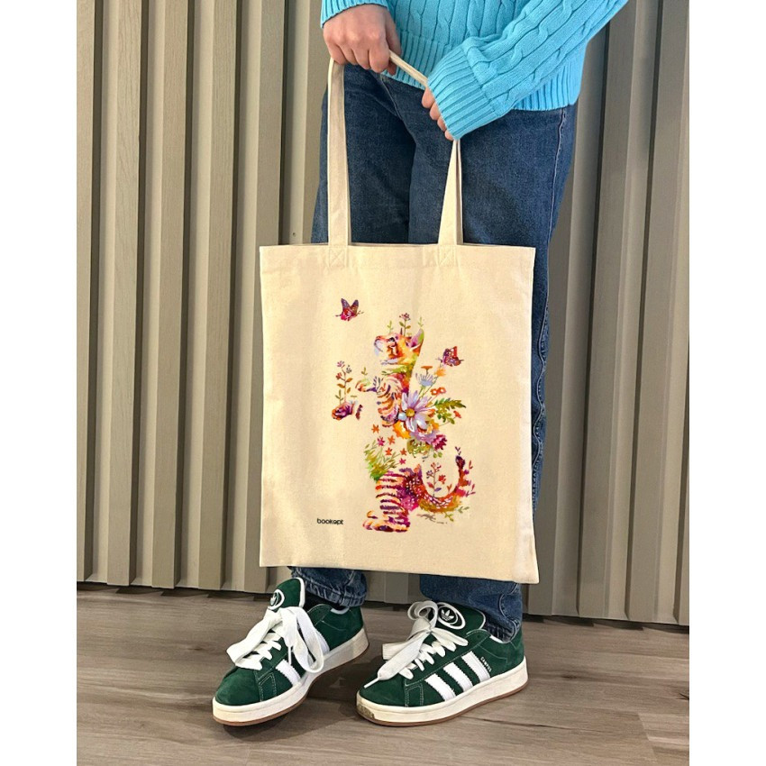 Екошопер BookOpt BK4050 Грайливий кіт з метеликом бежевий Київ - фото 6