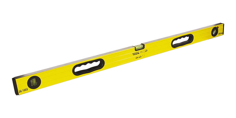 MASTERTOOL Рівень будівельний з ручками MASTERTOOL ПРОФІ 100 см 3 капсули 0,5 мм/м 0,03° фрезер Київ - фото 1