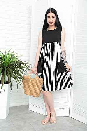 Сукня з завищеною талією "Band" оптом | Норма і батал | Розпродаж моделі Чорний, 46-48 Київ