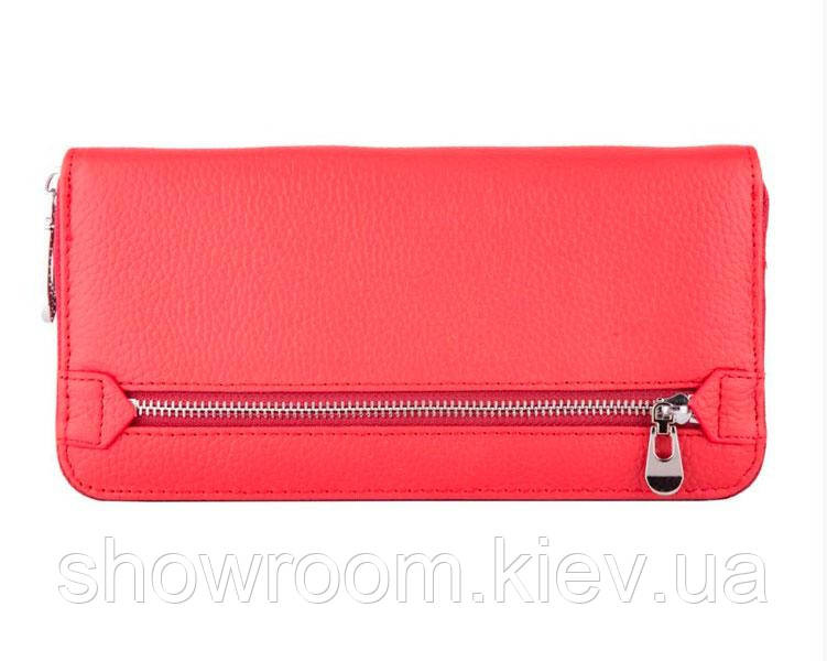Жіночий шкіряний червоний гаманець на блискавці (102) Київ - фото 4