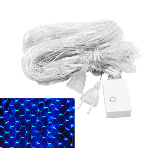 Синя LED-гирлянда «Сітка» для декору Київ - фото 2