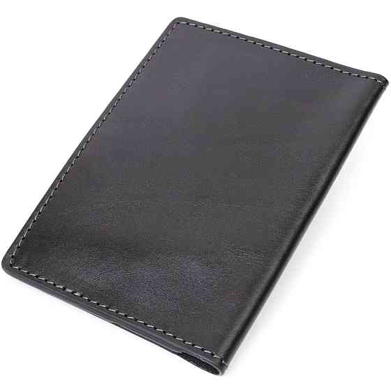 Сучасна шкіряна обкладинка на паспорт з утримувачем для Apple AirTag GRANDE PELLE 11622 Чорний Київ