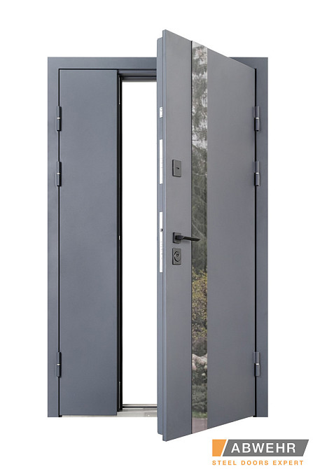 Двери уличные, модель 506 Nordi Glass RAL 7021Т со стеклопакетом 1200 Киев - изображение 4