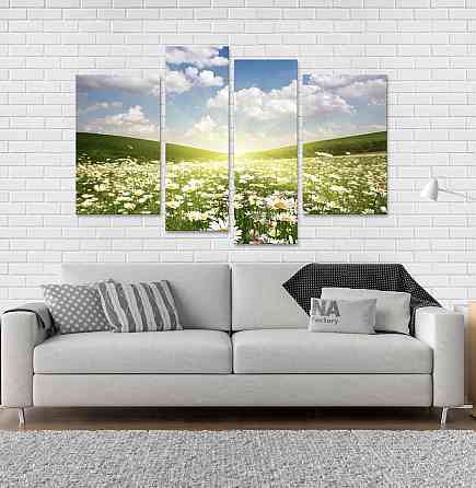 Модульная картина Поле Ромашек Art-125_4 Киев