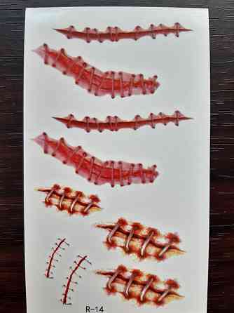 Тимчасова наклейка Halloween 6 на 10 см червоний Київ