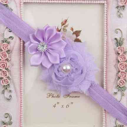 Пов'язка на голову дитяча бузкова - розмір декору 9см, розмір універсальний (на резинці) Київ