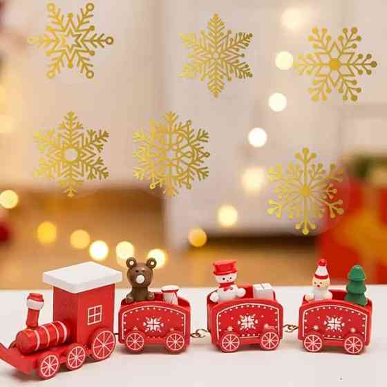 Наклейки зі сніжинками золотисті на рулоні – набір 100 шт Київ