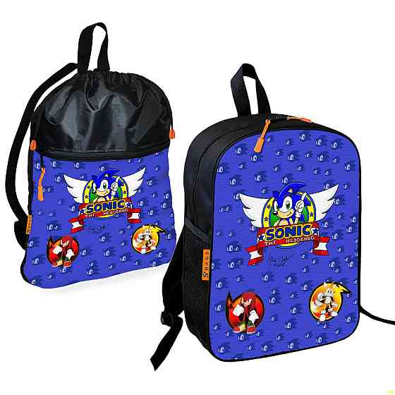 Шкільний рюкзак дитячий Супер Сонік + Сумка для взуття спортивної форми рюкзак-мішок для хлопчика (01839) Київ