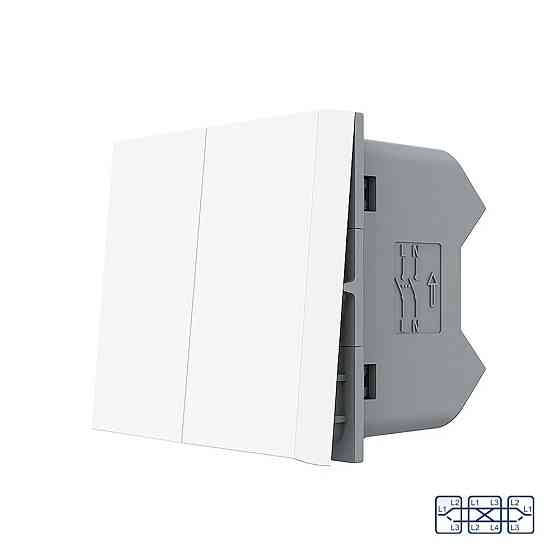 LIVOLO Перехресний (хрестовий) вимикач LIVOLO, 2-клавішний, білий, модуль без рамки (VL-FCMM10A Коломия