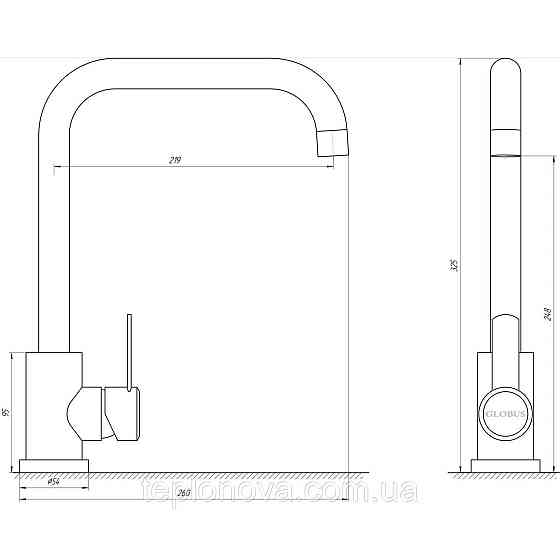 Смеситель для кухни Globus Lux WIEN SUS2-203L Черновцы