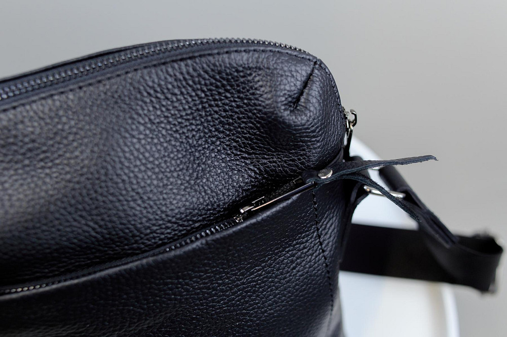 Сумка-мессенджер из натуральной кожи, сумка через плечо мужская SKILL Tablet (Черная) Сумы - изображение 13