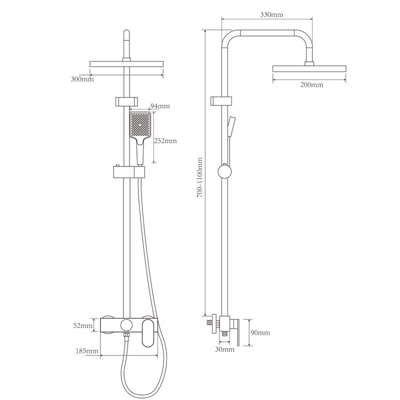Душевая колонна Armata BCD-009-J BLACK с алюминиевым смесителем и 3 режимами Харьков - изображение 6