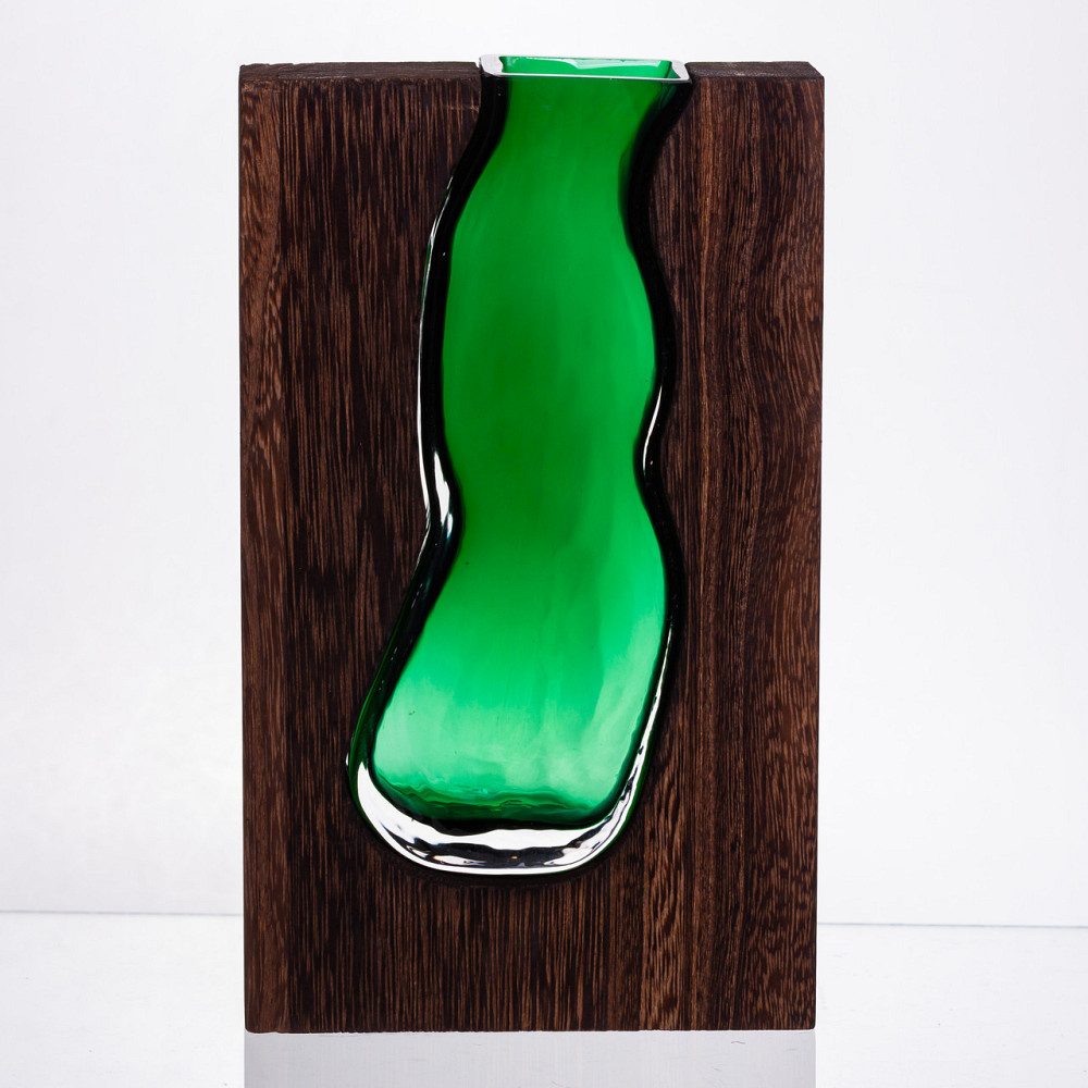 Стильна прозора прямокутна ваза для квітів Київ - фото 3