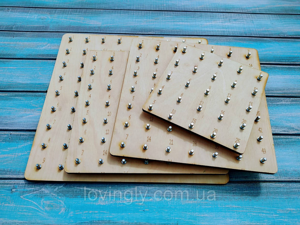 Геоборд, математичний планшет. Геометрик. Геоборд з цифрами, таблица умножения до 