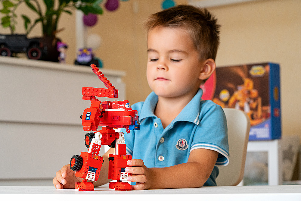 Конструктор-трансформер Super Wings Small Blocks 2в1 Buildable Transforming Vehicle Джетт (Jett) Киев - изображение 7