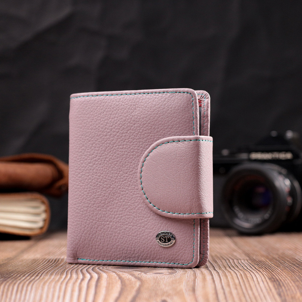 Портмоне с монетницей снаружи для стильных женщин кожаное ST Leather 19456 Бежевый Киев - изображение 9