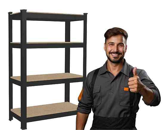 Стелаж металевий 150x70x30 4 полиці (чорний) Київ