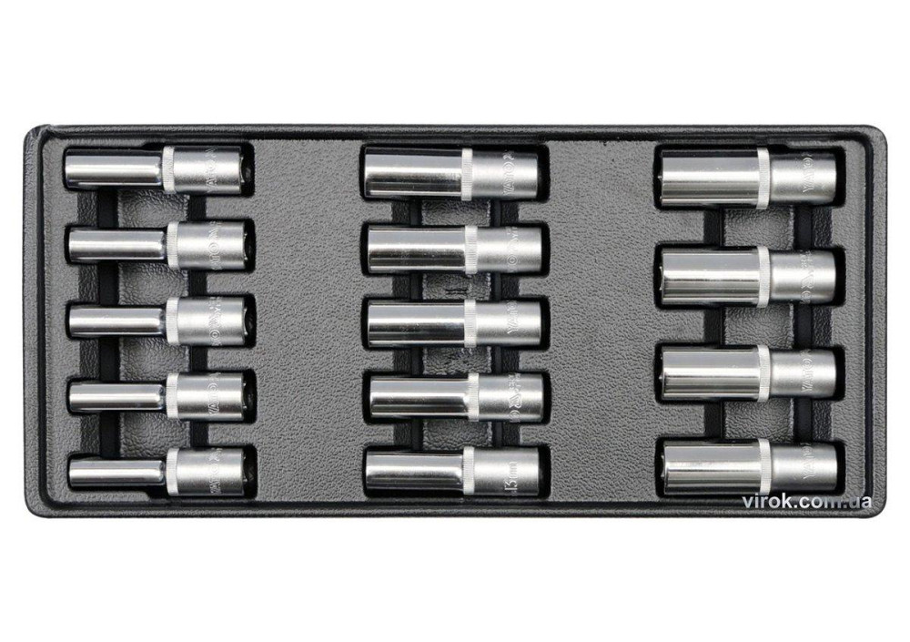 Вклад до інструментальної шафи YATO, торцеві глибокі ключі з квадр. 1/2", 14 елем. [8] Одеса - фото 1