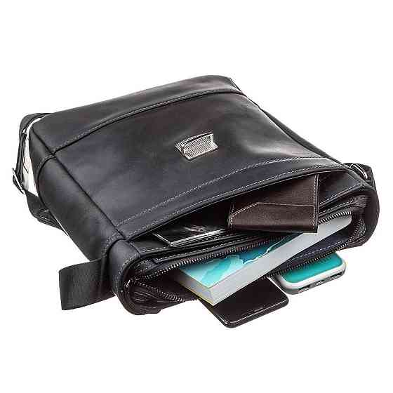 Сумка мужская SHVIGEL 11137 из винтажной кожи Черная Киев